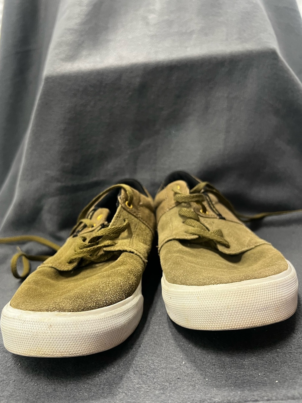 Supra Olive Green Suede Low-Top Sneakers with White Soles